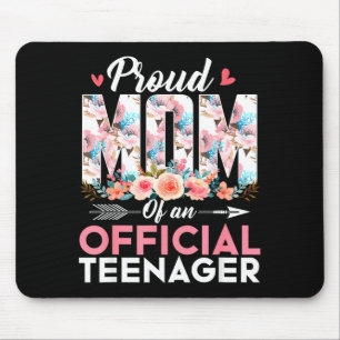 Proud Mom Of Teenager 13th Birthday Gift Girls Tee Mouse Pad