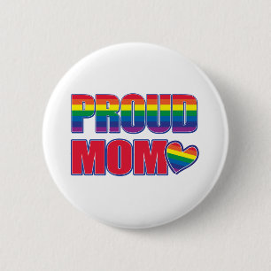 PROUD-MOM-Rainbow Flag 6 Cm Round Badge