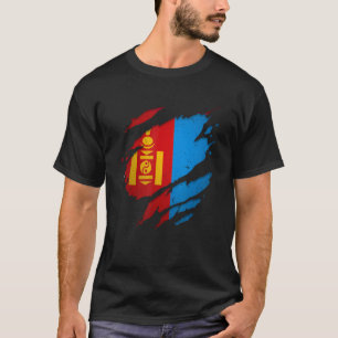 Proud Mongolian Shirts Torn Ripped Mongolia Flag
