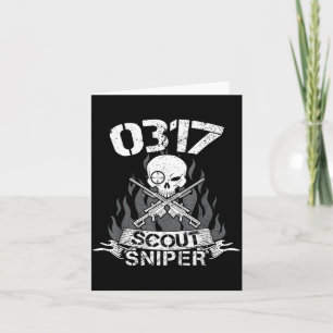 Proud MOS 0317 US Military Scout Sniping Veteran Card