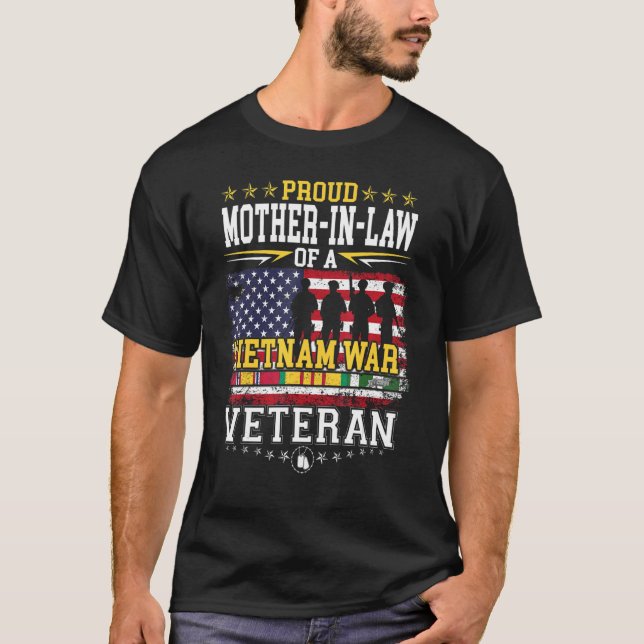 Proud Mother in law Vietnam War Veteran Matching w T-Shirt (Front)