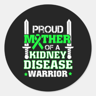 Proud Mother Of A Kidney Disease Warrior Ckd Aware Classic Round Sticker