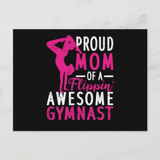Proud mother of crazy gymnast Funny Gym Postcard (Front)
