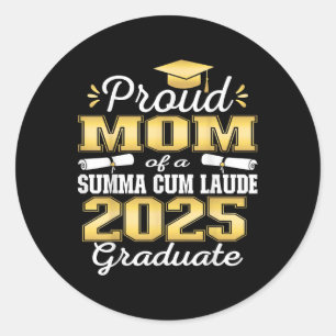 Proud Mum 2025 Summa Cum Laude Cl 2025 Graduate  Classic Round Sticker