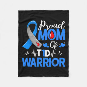Proud Mum A Diabetes Warrior T1d Awareness Insulin Fleece Blanket