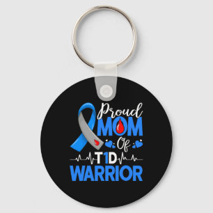 Proud Mum A Diabetes Warrior T1d Awareness Insulin Key Ring
