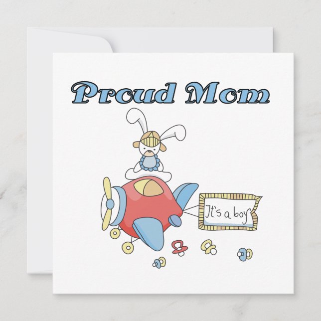 Proud Mum Aeroplane It's a Boy Gifts Announcement (Front)