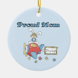 Proud Mum Aeroplane It's a Boy Gifts Ceramic Ornament