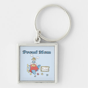 Proud Mum Aeroplane It's a Boy Gifts Key Ring