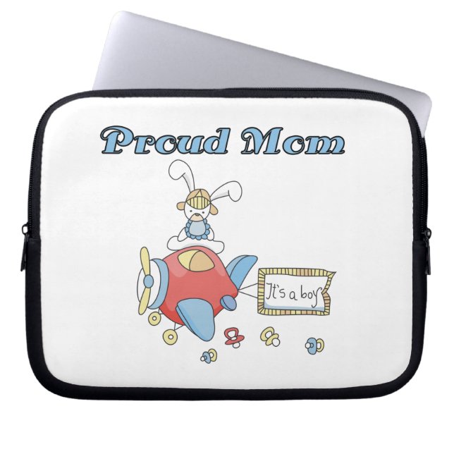 Proud Mum Aeroplane It's a Boy Gifts Laptop Sleeve (Front)