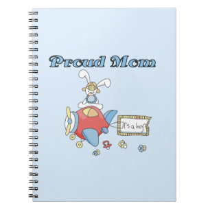 Proud Mum Aeroplane It's a Boy Gifts Notebook
