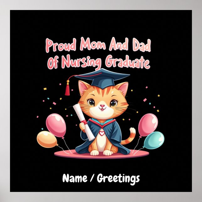 Proud Mum and Dad of a Nursing Graduate 2025  Poster (Front)