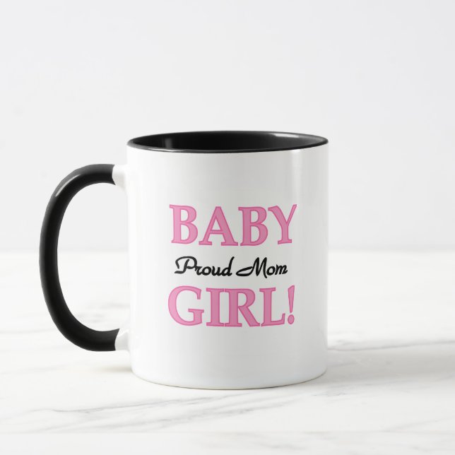 Proud Mum Baby Girl Tshirts and Gifts Mug (Left)