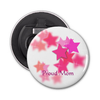 Proud Mum Button Bottle Opener