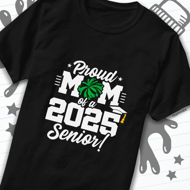 Proud Mum Cheerleader Class of 2025 Cheer Senior T-Shirt (Creator Uploaded)