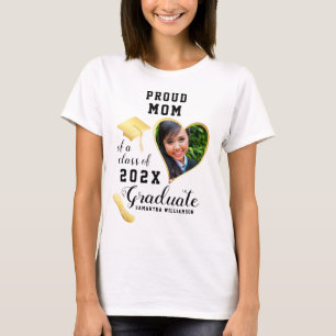 Proud Mum Class of 2024 Custom Photo Graduation T-Shirt