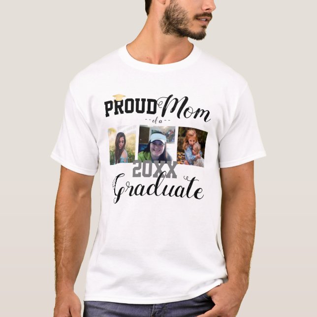 Proud Mum Class of 2025 Grad Cap T-Shirt (Front)
