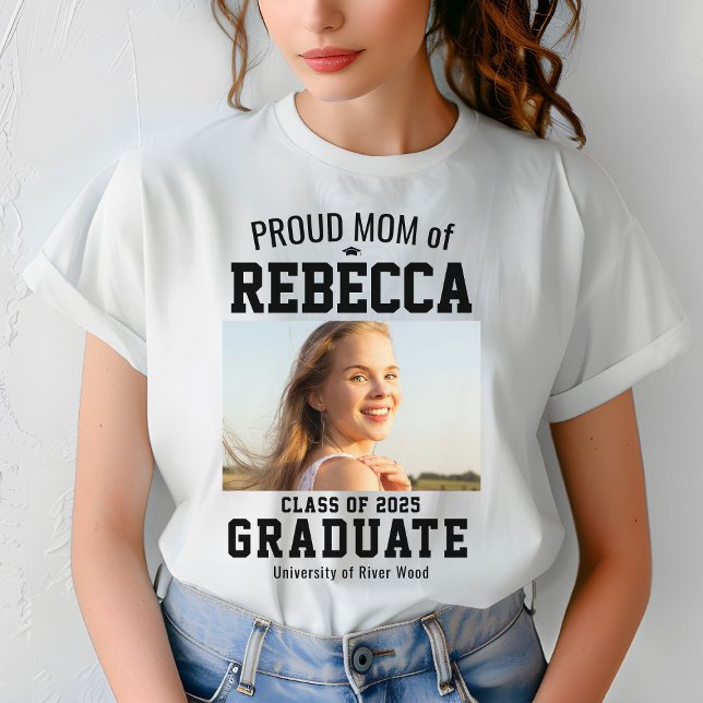 Proud Mum Class of 2025 Graduate Parent Custom T-Shirt (Creator Uploaded)