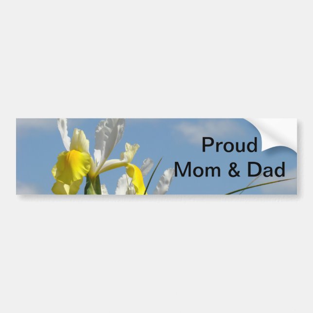 Proud Mum & Dad bumper sticker Blue Sky (Front)