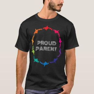 Proud Mum Dad Parent LGBTQ Gay Pride Awareness  T-Shirt