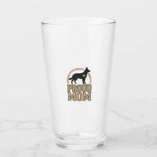 Proud Mum Dog Silhouette Vintage Vector Design_1 Glass