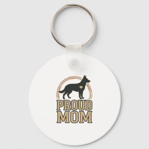Proud Mum Dog Silhouette Vintage Vector Design_1 Key Ring