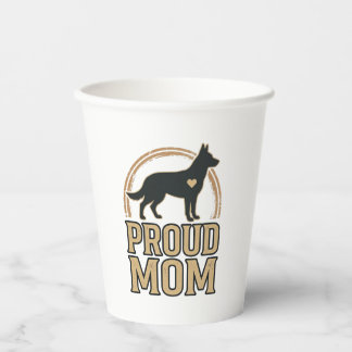 Proud Mum Dog Silhouette Vintage Vector Design_1 Paper Cups