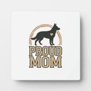 Proud Mum Dog Silhouette Vintage Vector Design_1 Plaque