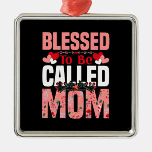 Proud Mum Flower Metal Ornament