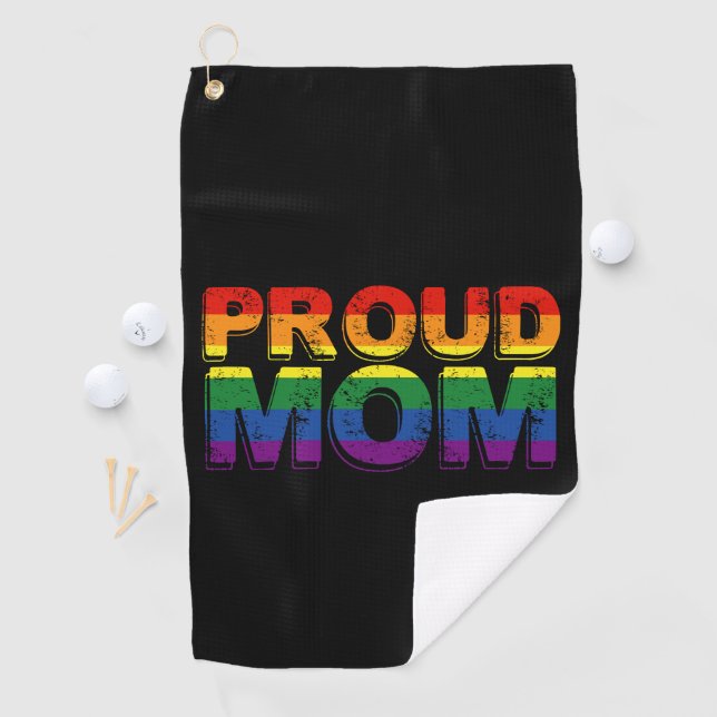 Proud Mum Gay Pride LGBT Rainbow Mother LGBTQ  Golf Towel (InSitu)