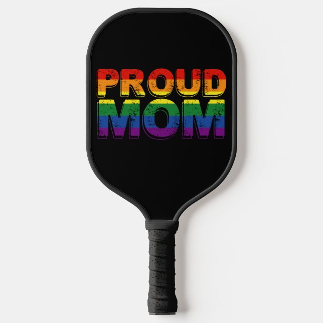 Proud Mum Gay Pride LGBT Rainbow Mother LGBTQ  Pickleball Paddle (Front)