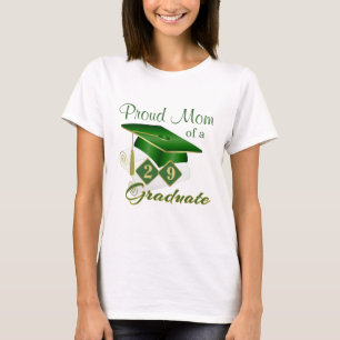 Proud Mum  Green Gold Graduation T-Shirt