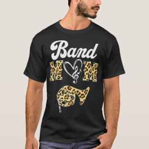 Proud Mum Leopard Musical Marching French Horn T-Shirt