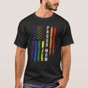 Proud Mum LGBT Mum Rainbow LGBTQ Flag LGBT Gay Pri T-Shirt