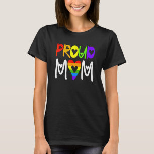 Proud Mum Lgbt Parent Rainbow Heart Lgbtq Mother's T-Shirt