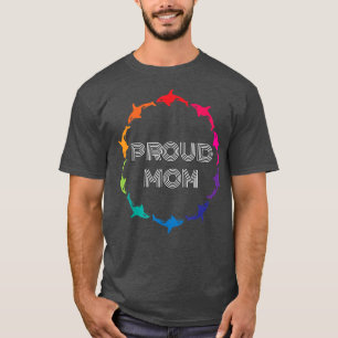 Proud Mum LGBTQ Gay Pride Awareness - White Black T-Shirt