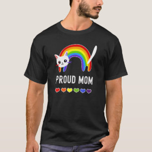 Proud Mum Lgbtq Lgbt Gay Pride Ally Cat Rainbow T-Shirt