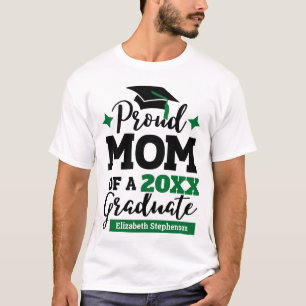Proud Mum of 2023 graduate black green cap tassel  T-Shirt