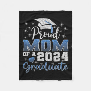 Proud Mum Of 2024 Graduate Awesome Family College Fleece Blanket
