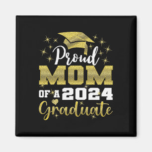 Proud Mum Of 2024 Graduate Awesome Family College Magnet