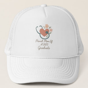 Proud Mum of 2025 Nurse Grad – Floral Heart Design Trucker Hat