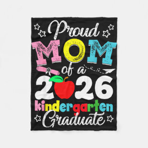 Proud mum of 2026 kindergarten graduation graduate fleece blanket