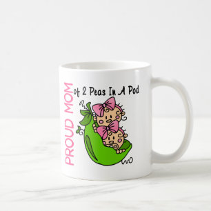 Proud Mum Of 2 Peas In A Pod (Girls) Coffee Mug