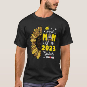 Proud Mum Of A 2023 Graduate Leopard Sunflower Gra T-Shirt