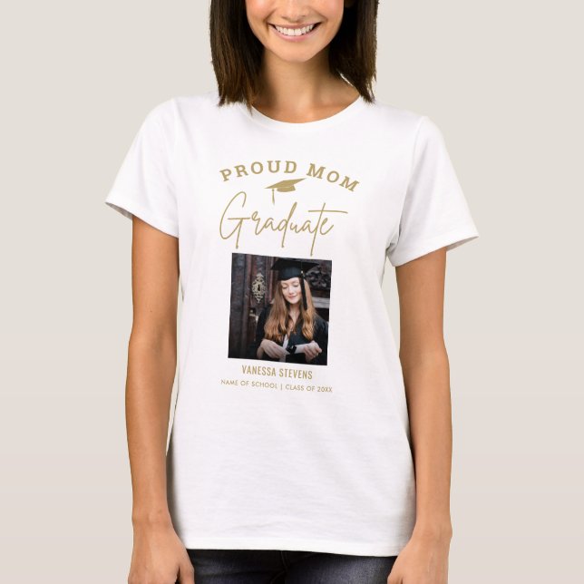 Proud Mum of a 2024 Graduate  Custom Photo  T-Shirt (Front)