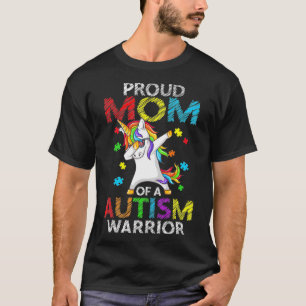 Proud Mum Of A Autism Warrior Unicorn Dab Puzzle P T-Shirt