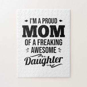 Proud Mum Of A Awesome Daughter Jigsaw Puzzle