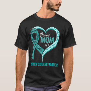 Proud Mum Of A Batten Disease Warrior Ribbon Heart T-Shirt