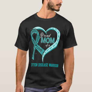 Proud Mum Of A Batten Disease Warrior Ribbon Heart T-Shirt