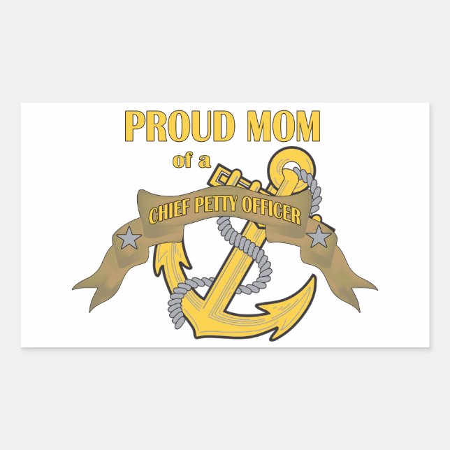 Proud Mum of a Chief Petty Officer Rectangular Sticker (Front)
